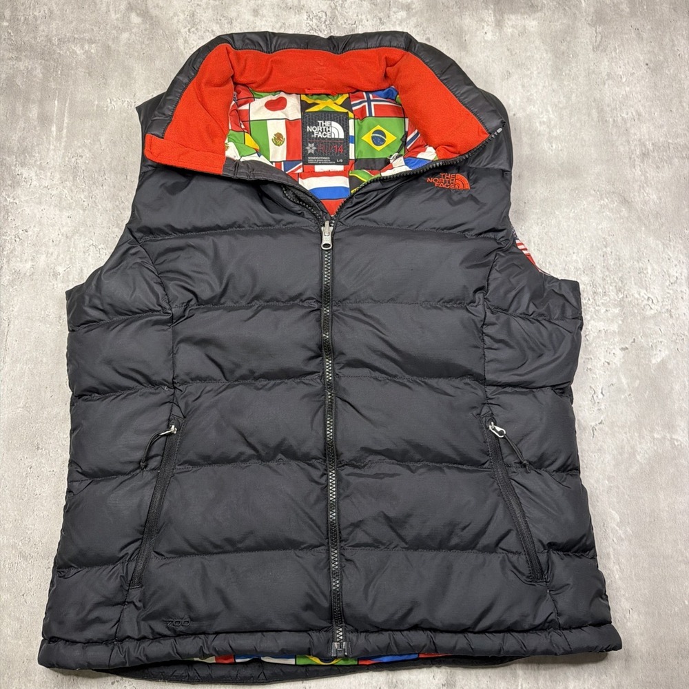 The North Face Women's Sochi RU/14 Flags Down Puffer Vest Olympics 700 Size L